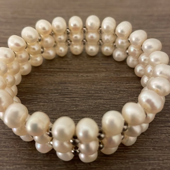Ross-Simons Freshwater Cultured Pearl 3-Row Stretch Bracelet - Picture 3 of 7